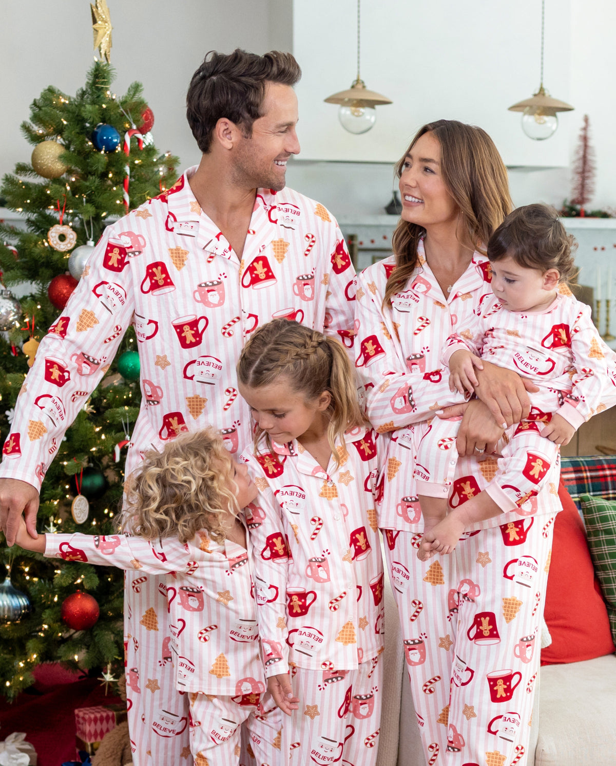 Family Matching Christmas Pajamas Mug Print Pink
