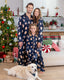 Family Matching Christmas Pajamas Gingerbread Print Satin Navy