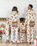 Matching Family Christmas Pajamas Gingerbread Print Coral Fleece Christmas Onesie