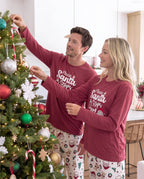 Family Matching Christmas Pajamas Santa & Christmas Tree Print Red