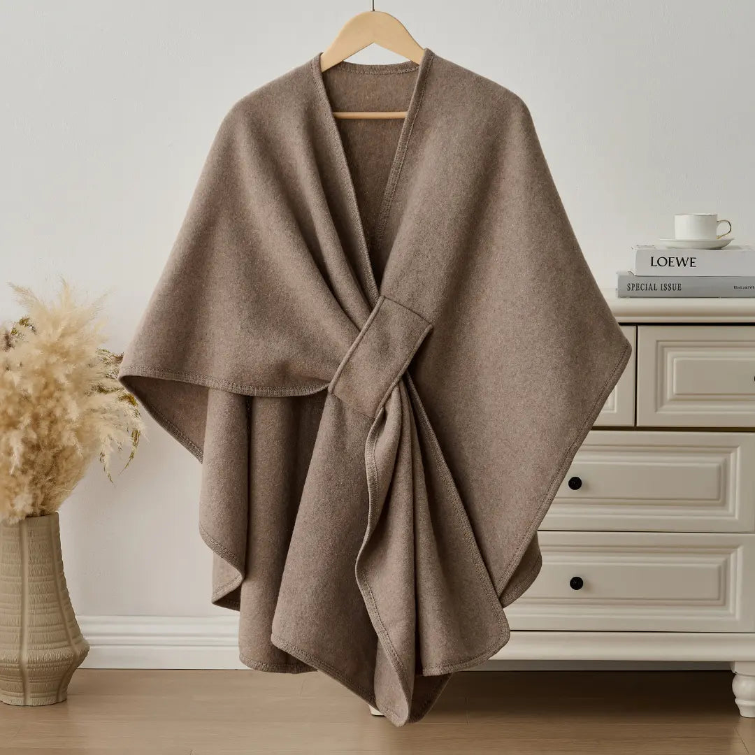 Women's Soft Fleece Wrap Shawl With Elegant Drape Design