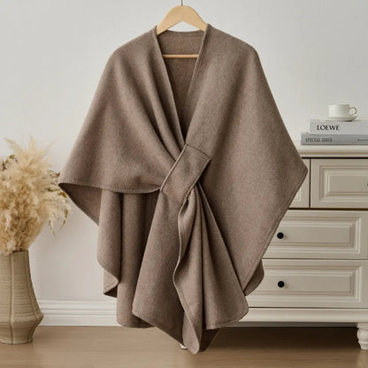 Women's Soft Fleece Wrap Shawl With Elegant Drape Design