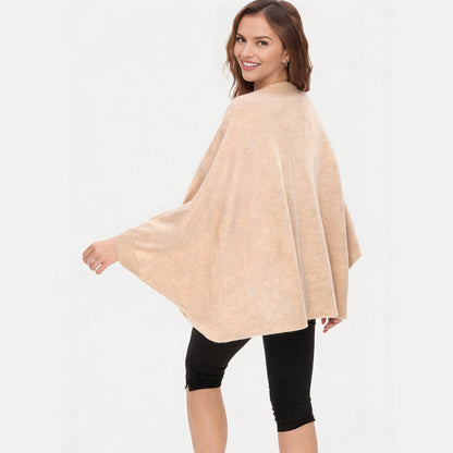 100% Merino Wool Convertible Wrap | 3-Way Cardigan, Shawl & Scarf