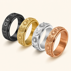 🔥 Bague tournante céleste – Bague anti-stress Soleil, Lune et Étoiles pour hommes et femmes ✨