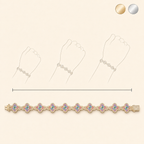 ✨ Lucky Clover Colorful Zircon Bracelet – Gold-Plated Charm Jewelry