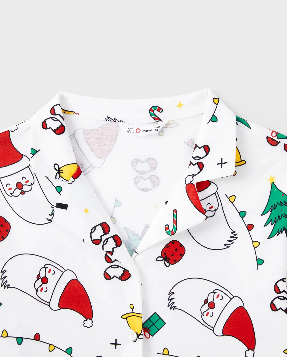 Christmas Family Matching Colorful Festival Theme Print Long Sleeve Pajamas Sets with Christmas Socks White