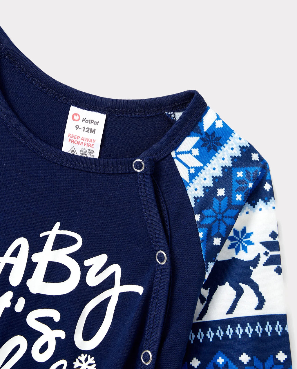Mosaic Family Matching Letter Top Reindeer Pants Christmas Pajamas Sets with Christmas Socks Deep Blue