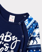 Mosaic Family Matching Letter Top Reindeer Pants Christmas Pajamas Sets with Christmas Socks Deep Blue