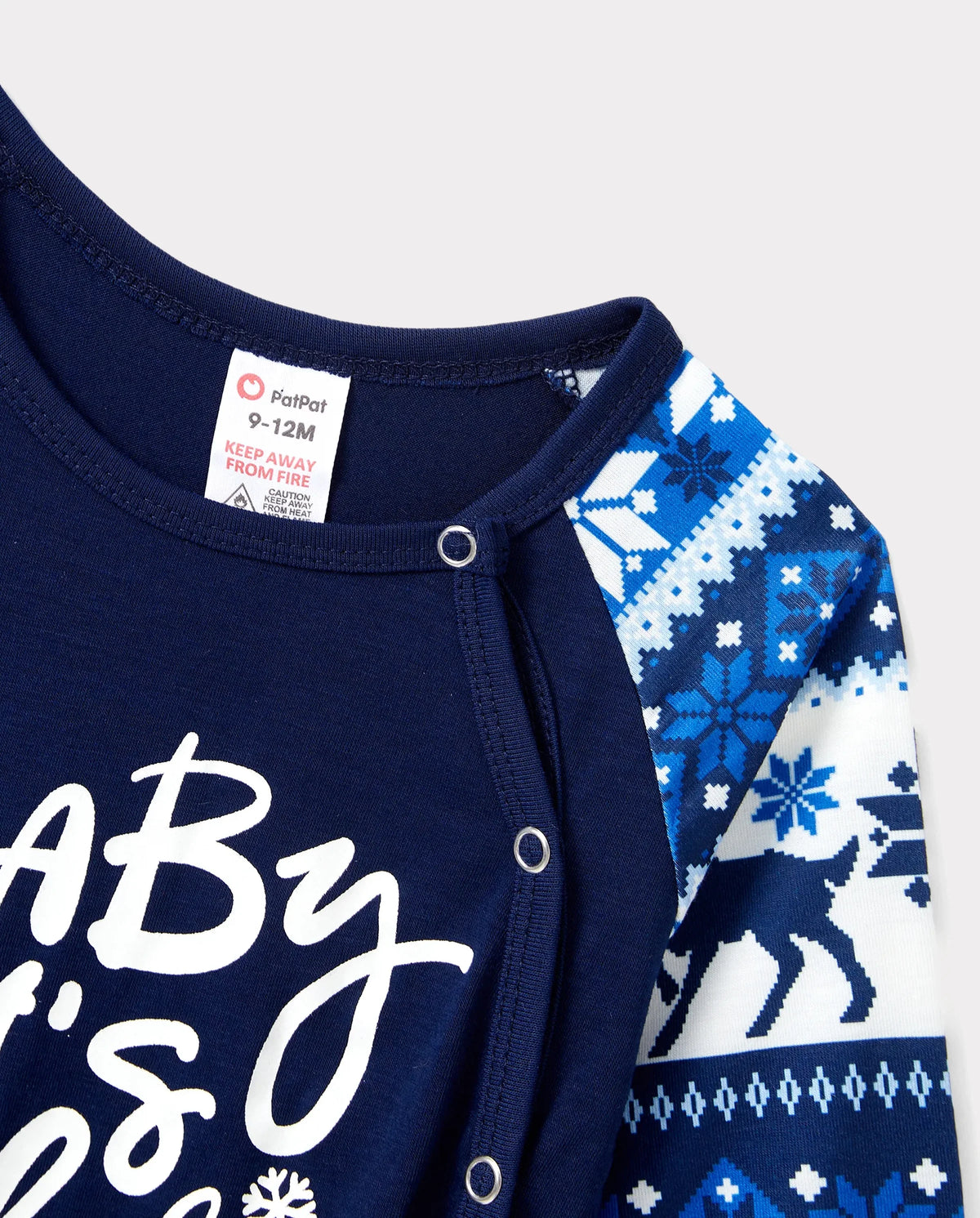 Mosaic Family Matching Letter Top Reindeer Pants Christmas Pajamas Sets with Christmas Socks Deep Blue