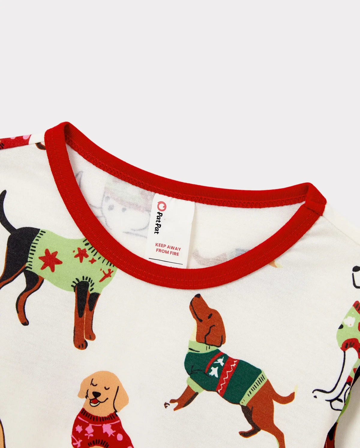 Christmas Matching Family Pajamas Set Various Dog Print PJS with Christmas Socks Apricot