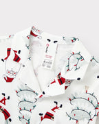 Christmas Matching Family Pajamas Set Gnome Print White PJS with Christmas Socks White