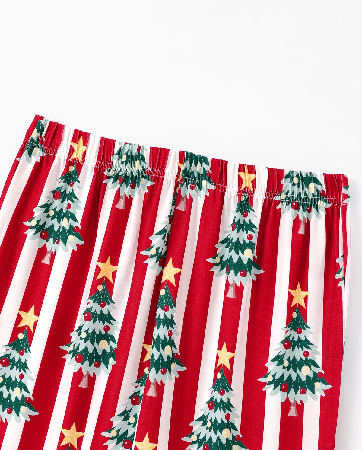 Christmas Family Matching Trees Print Stripes Long-sleeve Pajamas Sets with Christmas Socks Red