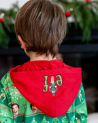 ELF Christmas Family Matching Fair Isle Pattern Hooded Pajamas Green