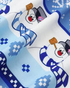 Frosty the Snowman Christmas Family Matching Pajamas Set with Christmas Socks Blue