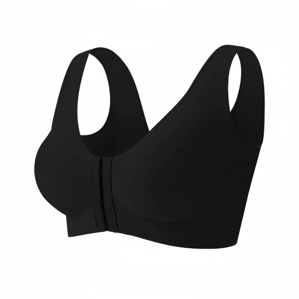 Seamless Front Closure Bra for Women | Cross Back Support Shaping Bra with Comfort Lift