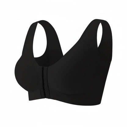 Seamless Front Closure Bra for Women | Cross Back Support Shaping Bra with Comfort Lift