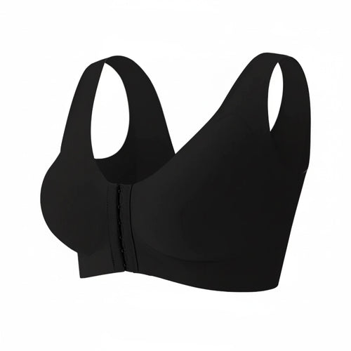 Seamless Front Closure Bra for Women | Cross Back Support Shaping Bra with Comfort Lift