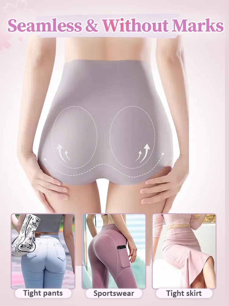 VEIMIA 3-5 Pieces High-waisted Seamless Panties With No Pinching Design, Skin-friendly Fabric For Sensitive Skin