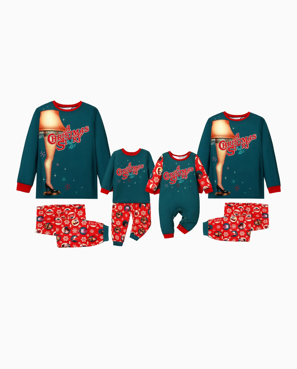 A Christmas Story Family Matching Christmas The Lamp Graphic Pajamas Sets with Christmas Socks