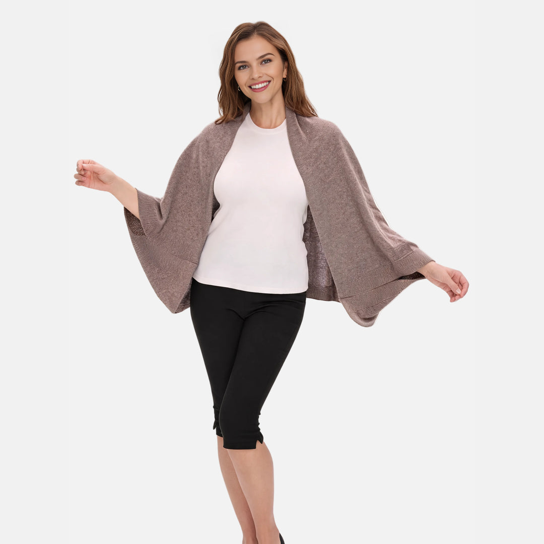 100% Merino Wool Convertible Wrap | 3-Way Cardigan, Shawl & Scarf