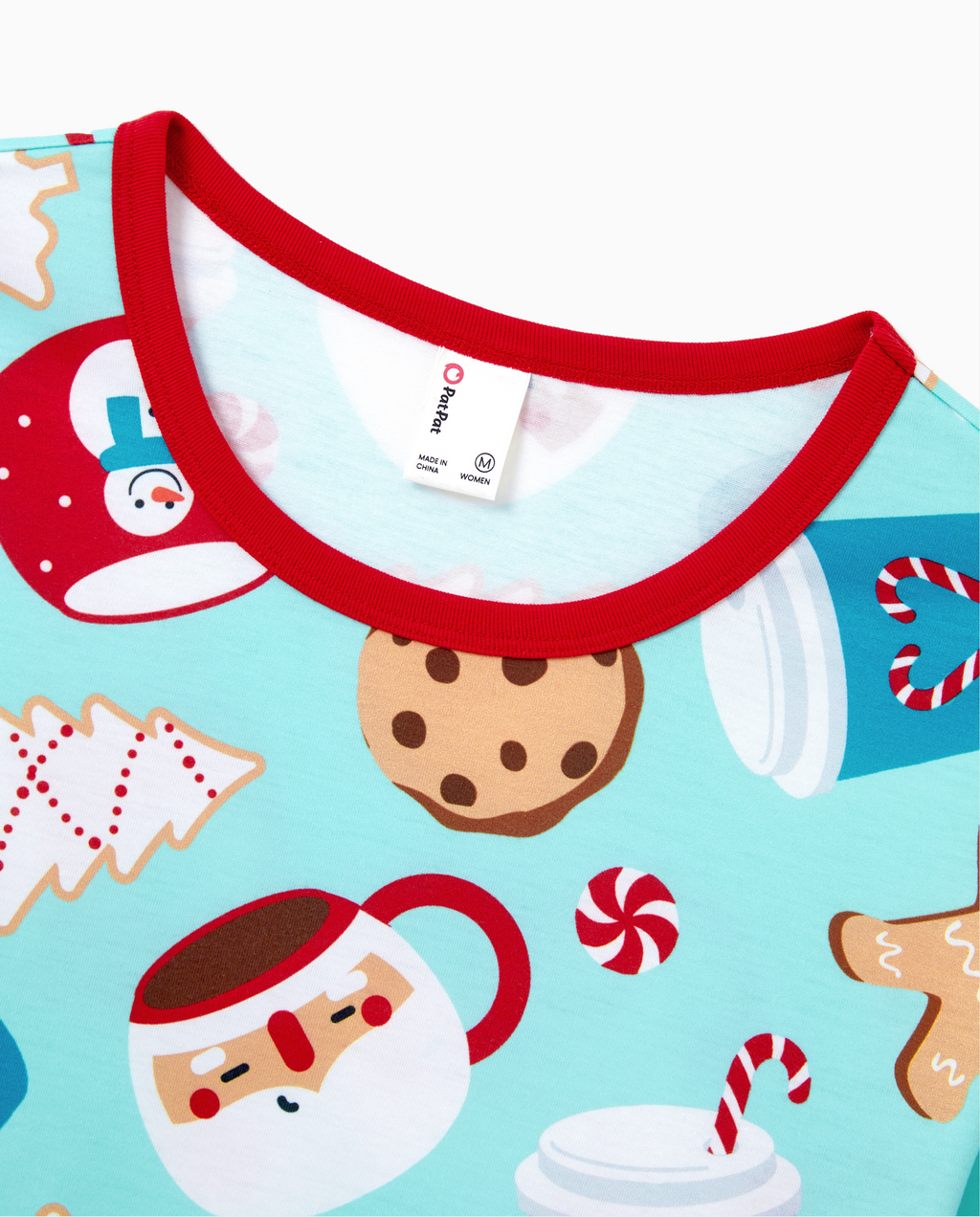 Family Matching Christmas Pajamas Mug & Gingerbread Print Blue