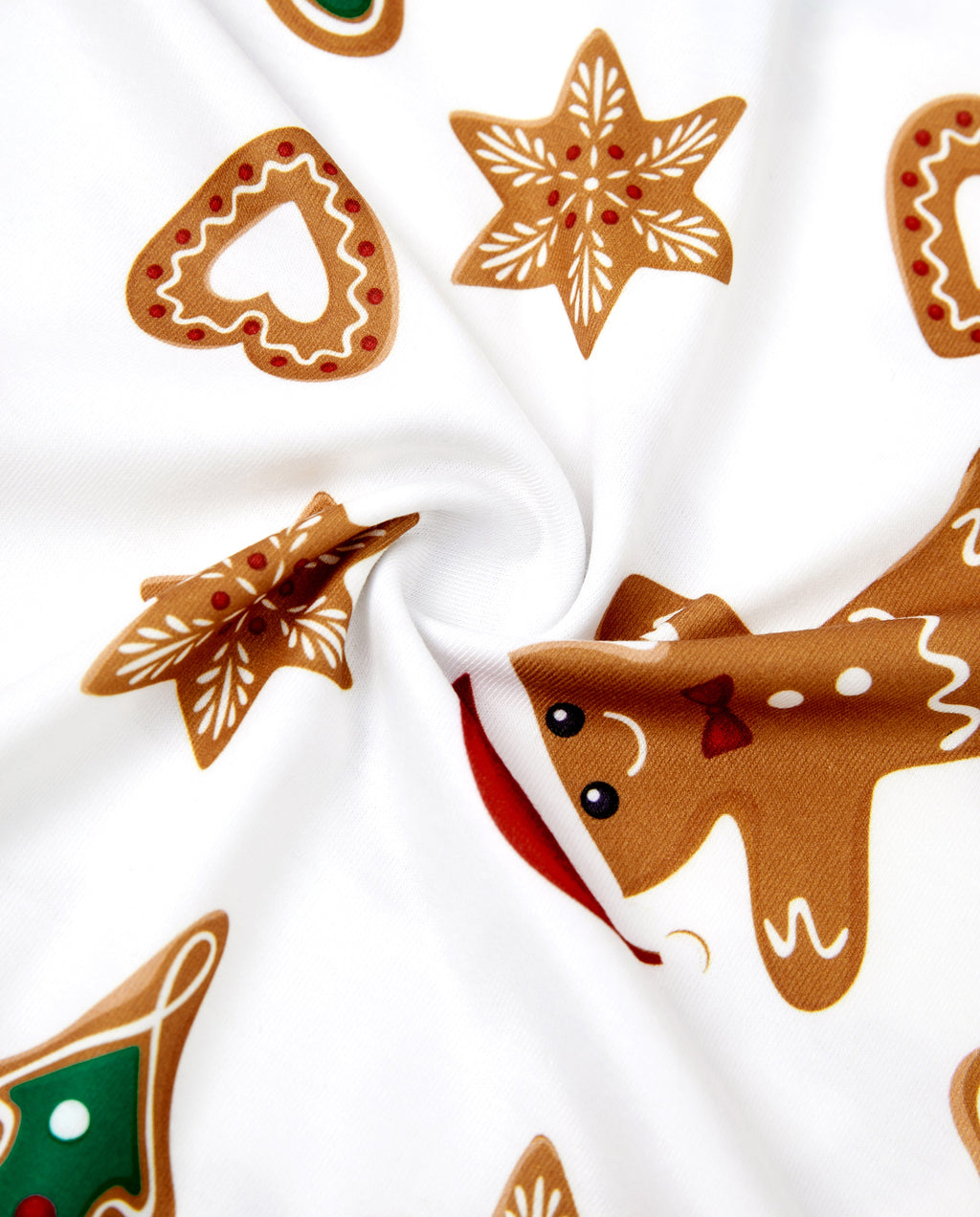 Christmas Family Matching Cartoon Gingerbread Man and Tree All-over Print Long-sleeve Pajamas Sets with Christmas Socks