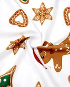 Christmas Family Matching Cartoon Gingerbread Man and Tree All-over Print Long-sleeve Pajamas Sets with Christmas Socks
