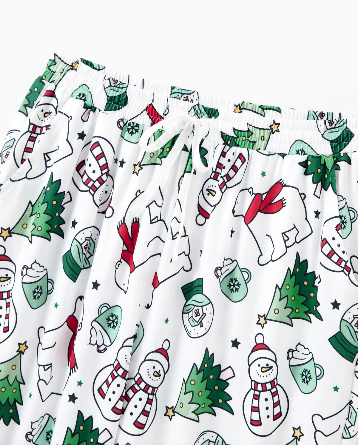Christmas Family Matching Long Sleeves Very Merry Green Tops Allover Pattern Pants Pajamas Sets with Christmas Socks