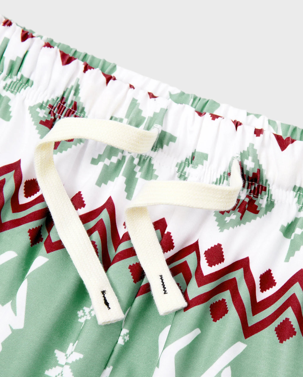 Christmas Matching Family Pajamas Set Christmas Spirit and Snowflake Print PJS with Christmas Socks Pale Green