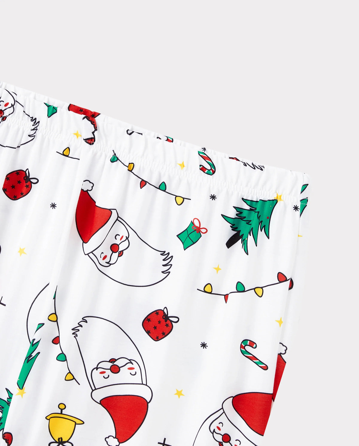 Christmas Family Matching Colorful Festival Theme Print Long Sleeve Pajamas Sets with Christmas Socks White