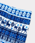 Mosaic Family Matching Letter Top Reindeer Pants Christmas Pajamas Sets with Christmas Socks Deep Blue