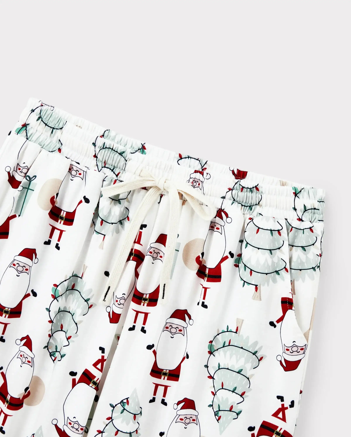 Christmas Matching Family Pajamas Set Gnome Print White PJS with Christmas Socks White