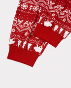 Traditional Christmas Print Family Matching Pajamas Sets with Christmas Socks Red