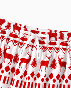 Christmas Matching Family Pajamas Fair Isle & Reindeer Print Red