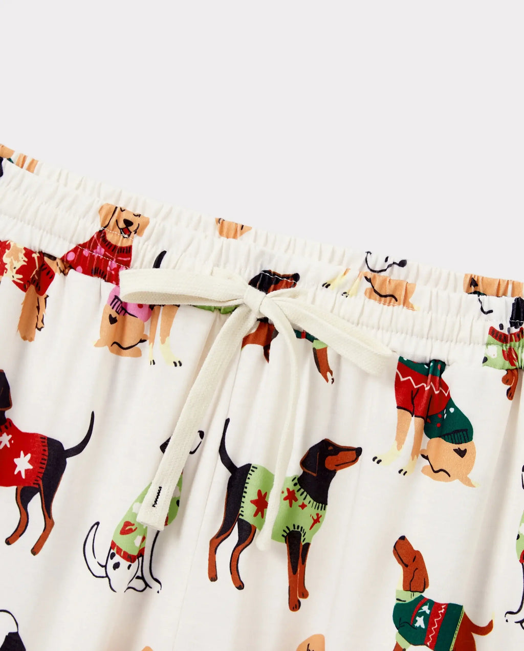 Christmas Matching Family Pajamas Set Various Dog Print PJS with Christmas Socks Apricot