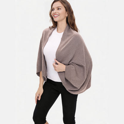 100% Merino Wool Convertible Wrap | 3-Way Cardigan, Shawl & Scarf