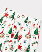 Family Matching Christmas Pajamas Collared Bamboo Xmas Tree Print