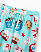 Family Matching Christmas Pajamas Mug & Gingerbread Print Blue