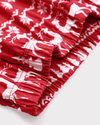 Family Matching Christmas Pajamas Fair Isle & Reindeer Print Red