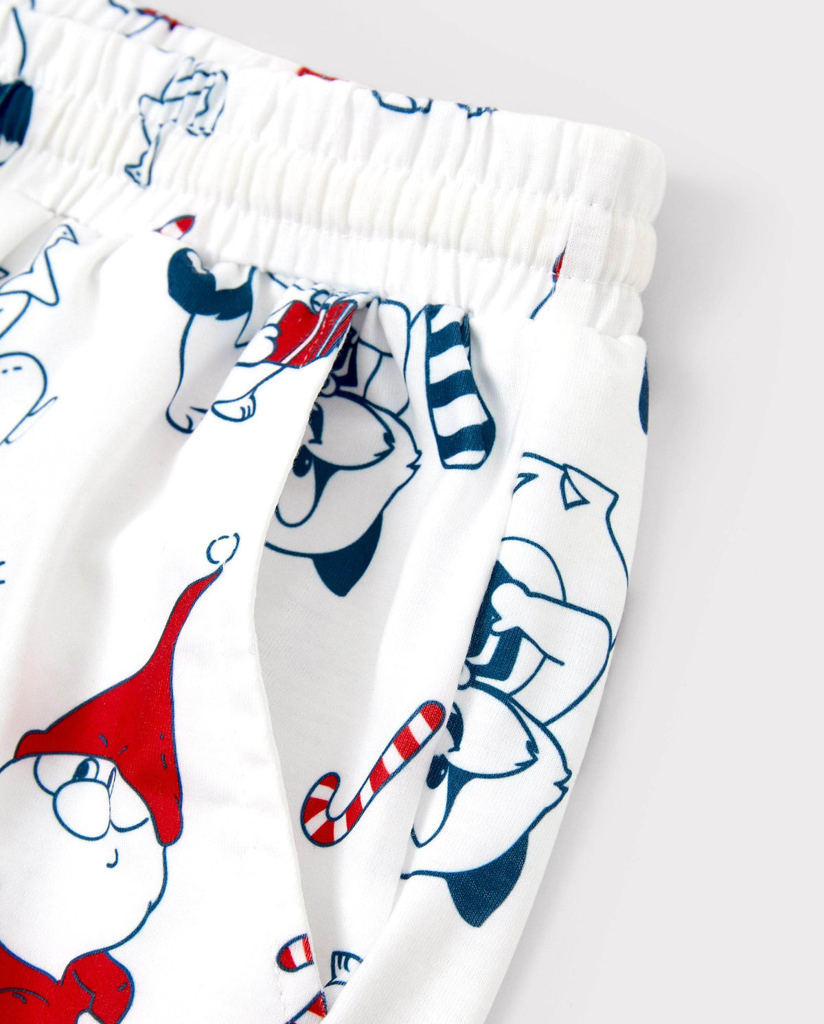 Christmas Matching Family Pajamas Set Santa Claus and Dogs Print PJS with Christmas Socks White