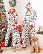 Christmas Family Matching Pajamas with 3D Design Onesie PJS with Christmas Socks Multi-color