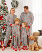 Onesies Pajamas Matching Christmas Outfits Candy Cane Pattern (Glow in the Dark) with Christmas Socks Black