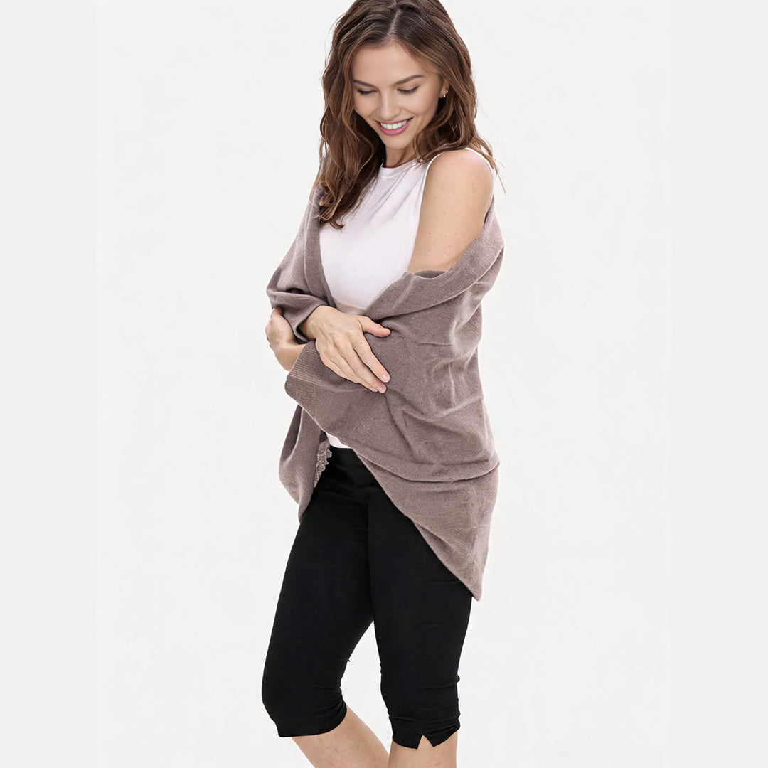 100% Merino Wool Convertible Wrap | 3-Way Cardigan, Shawl & Scarf