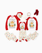 Christmas Matching Family Pajamas Gingerbread House & Xmas Tree Print