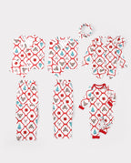 Matching Family Christmas Pajamas Reindeer & Christmas Tree Print Red