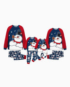 Frosty The Snowman Christmas Family Matching Color-block Pajamas Sets with Christmas Socks