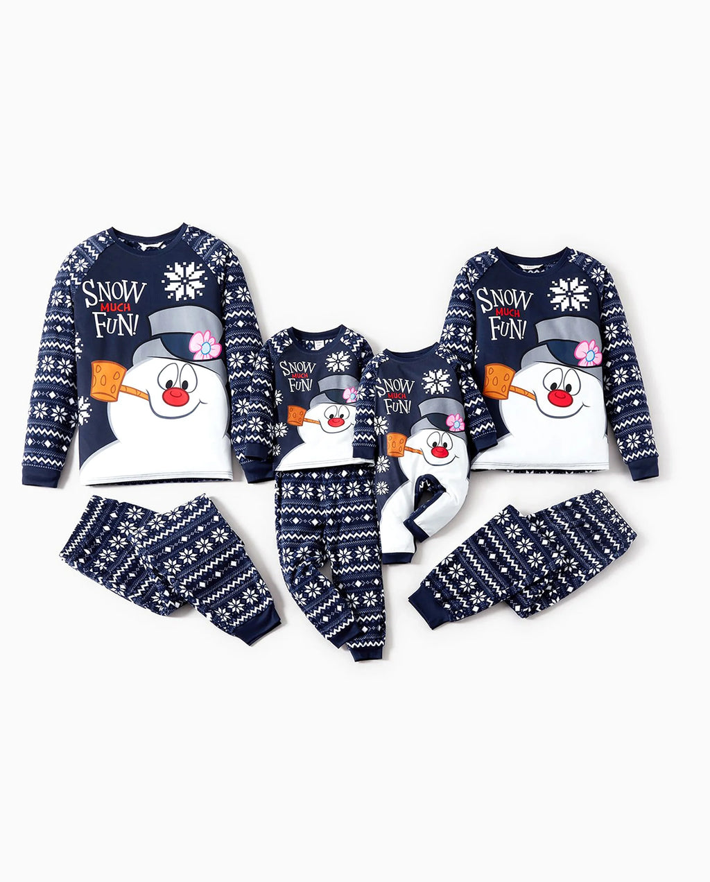 Frosty The Snowman Christmas Fleece with Snowflake Print Pajamas Sets with Christmas Socks