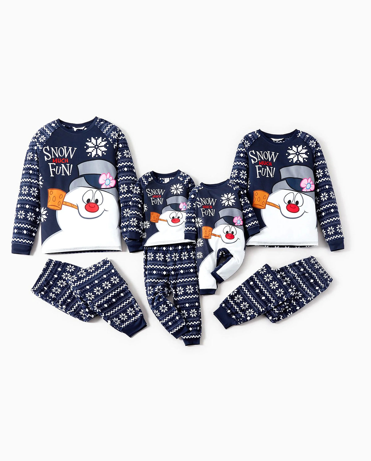 Frosty The Snowman Christmas Fleece with Snowflake Print Pajamas Sets with Christmas Socks