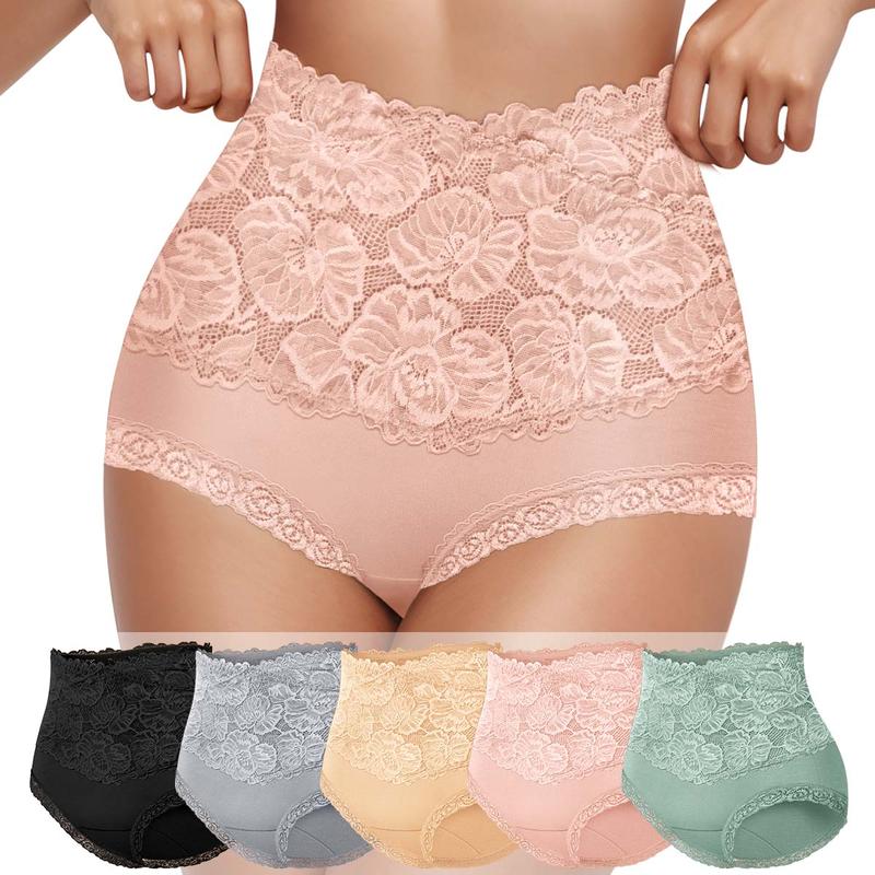 🔥 NEW ARRIVAL: BUY 1, GET 1 FREE 🔥 Soft Cotton High-Waist Panties with Lace Trim