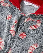 Onesies Pajamas Matching Christmas Outfits Candy Cane Pattern (Glow in the Dark) with Christmas Socks Black